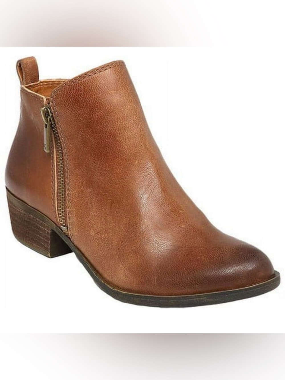 🤎 Lucky Brand Basel Bootie – Size 9.5 | Tan/Toffee Leather Classic Ankle Booties